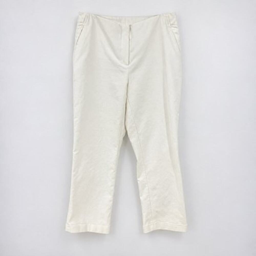 Chicos 1.5 So Slimming Crop Pant Size 10 White Minimalist Classic